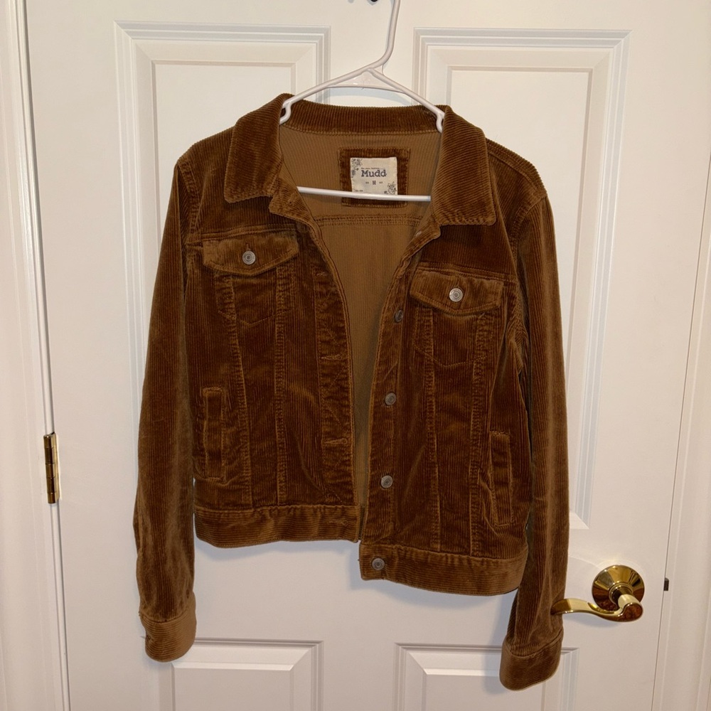 Mudd Women's Brown Corduroy Button Up Short Jacket